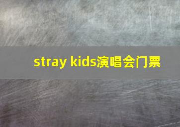 stray kids演唱会门票